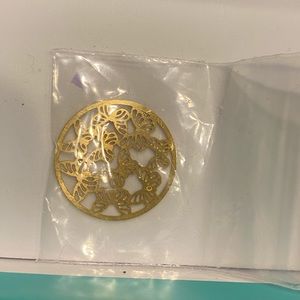 Large locket gold butterfly plate origami owl